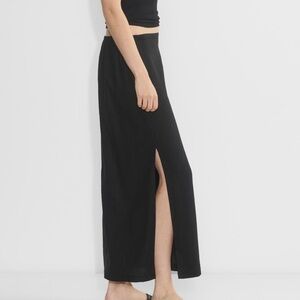 Babaton Zen Linen Skirt in Black